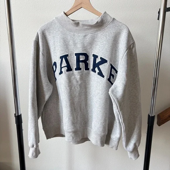 Parke Women's Gray Mock-neck Sweatshirt - Picture 2 of 4